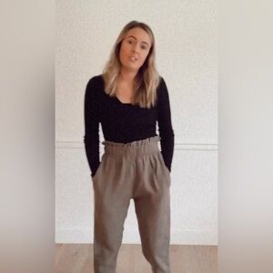 Peplum Co 100% linen pants